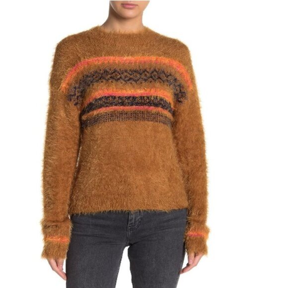 Abound Fluffy Fair Isle Pullover Sweater - Picture 1 of 4